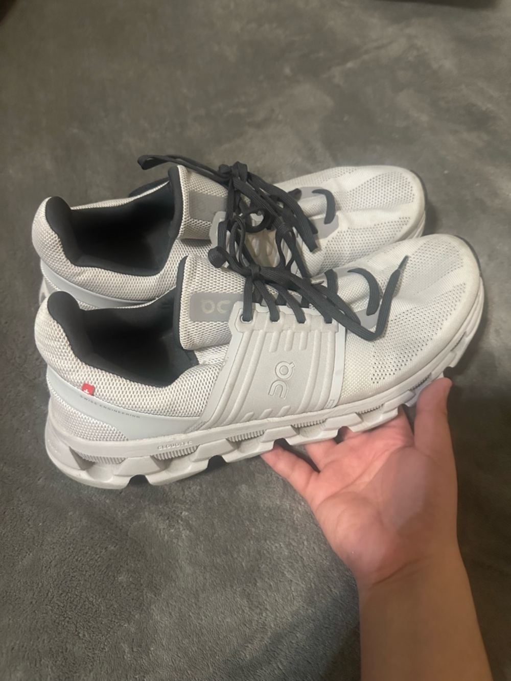 On Running Men's White and Black Athletic Shoes